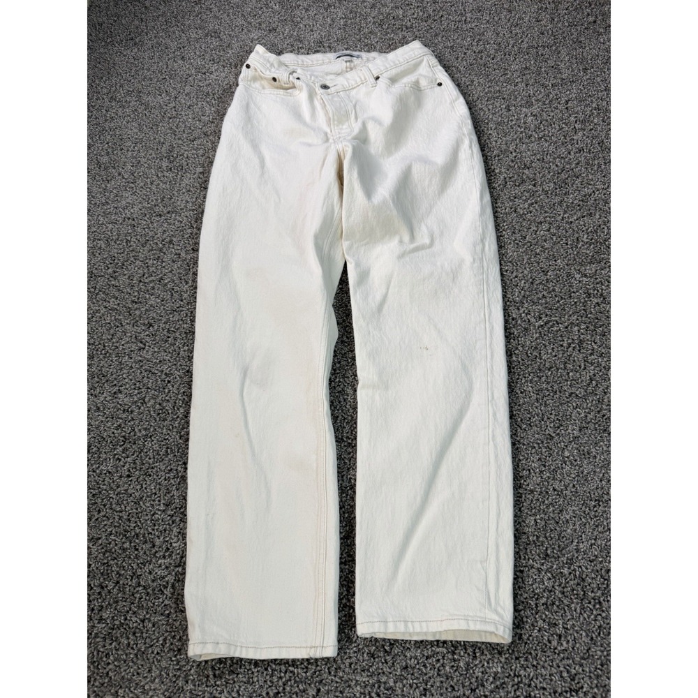 Abercrombie & Fitch Curve Love The Dad High Rise Jeans Women's Size 29 White
